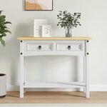 vidaXL Table console Gamme Corona Pin mexicain Blanc 90x34 5x73 cm