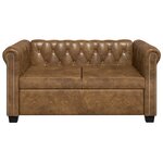 vidaXL Ensemble de canapé Chesterfield à 2 et 3 places marron