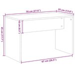 vidaXL Tabouret de toilette chêne artisanal 70x35x45cm bois ingénierie