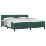 vidaXL Lit à ressorts avec tête de lit Vert foncé 200 x 200 cm Velours