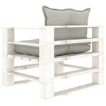 vidaXL Canapé palette de jardin avec coussins taupe Bois