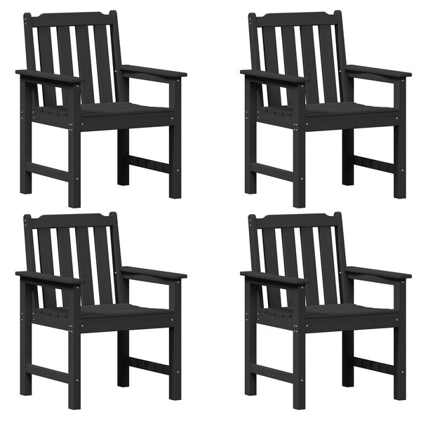 Chaises de jardin vidaXL 4 Pièces Noir 65 5x55 5x88 cm HDPE