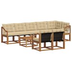 vidaXL Ensemble de canapés d'extérieur 9 Pièces Naturel et Beige