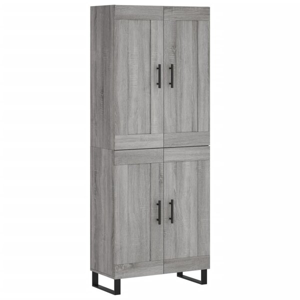 vidaXL Buffet haut Sonoma gris 69 5x34x180 cm Bois d'ingénierie