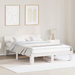 vidaXL Cadre de lit avec tête de lit blanc 150x200 cm Bois de pin massif