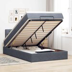 vidaXL Lit ottoman avec matelas et LED gris foncé 90x200cm