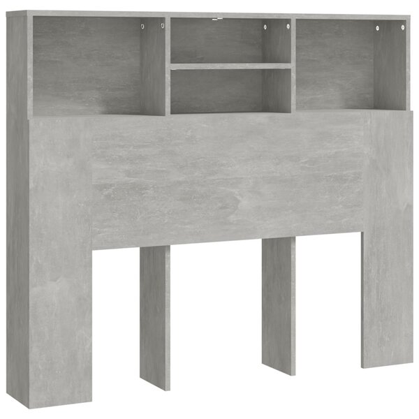 vidaXL Armoire de tête de lit Gris béton 120x19x103 5 cm