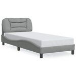 vidaXL Cadre de lit sans matelas Hvar gris clair 80x200 cm tissu