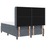Lit Box Spring vidaXL avec Matelas et LED Gris Foncé 160x200 cm Velours