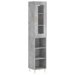 vidaXL Buffet haut Gris béton 34 5x34x180 cm Bois d'ingénierie