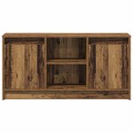 vidaXL Meuble TV avec lumières LED - Bois vieilli  100x34x50 cm en bois d'ingénierie.