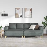 vidaXL Canapé de salon 3 Pièces Gris foncé Polyester