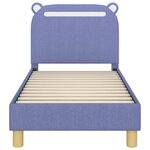 vidaXL Cadre de lit pour tout-petit avec tête de lit Bleu denim tissu