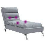 vidaXL Chaise longue de massage avec coussins gris clair tissu