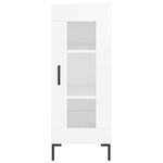 vidaXL Buffet haut Blanc brillant 34 5x34x180 cm Bois d'ingénierie