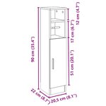 vidaXL Meuble de salle de bain avec porte-rouleau chêne fumé
