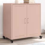 vidaXL Buffet rose 68x39x72 cm acier