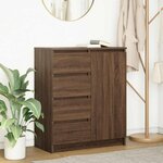 vidaXL Buffet avec tiroirs chêne brun 71x35x84 cm bois d'ingénierie