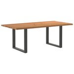 vidaXL Table à manger bord naturel bois massif chêne rectangulaire