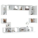 vidaXL Ensemble de meubles TV 8 Pièces Blanc Bois d'ingénierie