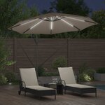 vidaXL Parasol banane à mât déporté Taupe 294 x 294 x 248 cm