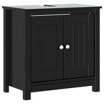 vidaXL Meubles de salle de bain 3 Pièces BERG noir bois de pin massif