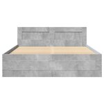 vidaXL Cadre de lit et tête de lit sans matelas gris béton 140x200 cm
