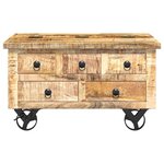 vidaXL Table basse Bois de manguier brut 70 x 70 x 40 cm