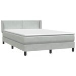 vidaXL Sommier à lattes de lit et matelas gris clair 140x210cm velours