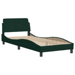 vidaXL Lit avec matelas Dover vert foncé 90x200 cm velours