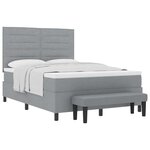 vidaXL Lit à ressorts avec matelas Gris clair 140 x 190 cm tissu