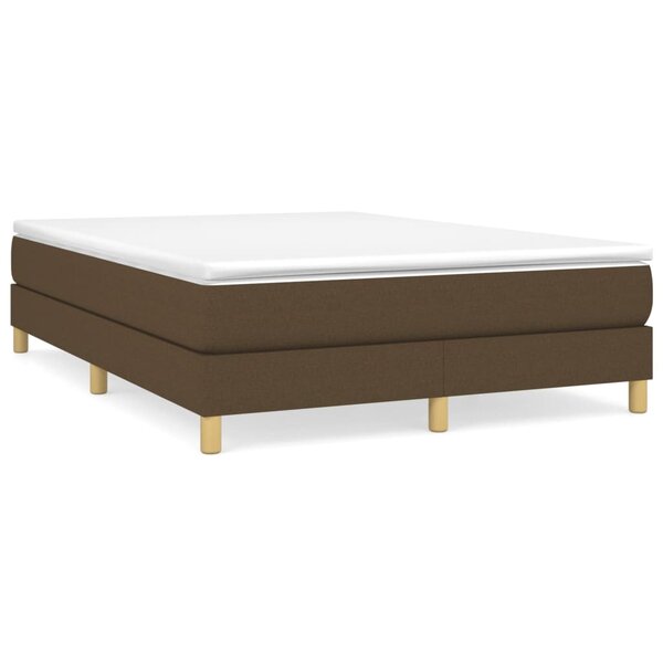 vidaXL Sommier à lattes de lit avec matelas Marron foncé 140x190 cm