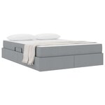 vidaXL Lit avec rangement et matelas Gris clair 140 x 200 cm Polyester