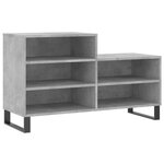 vidaXL Armoire à chaussures Gris béton 102x36x60 cm Bois d'ingénierie