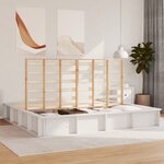 vidaXL Cadre de lit avec stockage Blanc 180 x 200 cm Bois et Métal