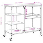vidaXL Chariot de cuisine chêne sonoma 100x45x89 5cm bois d'ingénierie