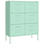 vidaXL Armoire à tiroirs Vert menthe 80x35x101 5 cm Acier