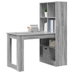 vidaXL Bureau Gris Sonoma 122 x 67 x 145 cm Bois d'ingénierie