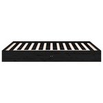 vidaXL Cadre de lit Noir Bois massif 150x200 cm Très grand