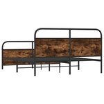vidaXL Cadre de lit en métal sans matelas chêne fumé 183x213 cm