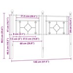 vidaXL Tête de lit de remplacement métal noir 140 cm