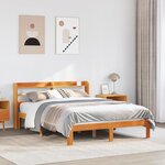 vidaXL Cadre de lit sans matelas cire marron 140x190cm bois pin massif