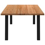 vidaXL Table à manger marron clair bois de chêne massif rectangulaire