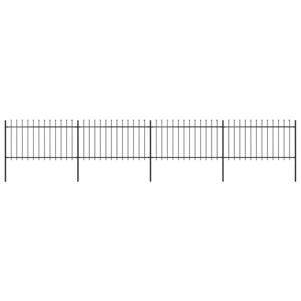vidaXL Clôture de jardin avec dessus en lance Acier 6 8 x 1 m Noir