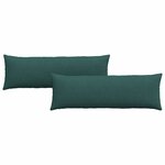 vidaXL Coussins de canapé 2 pc tissu Vert foncé 120 x 40 cm