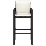 vidaXL Tabourets de bar jardin coussins lot de 2 noir résine tressée