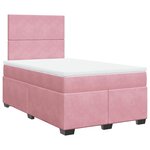vidaXL Sommier à lattes de lit avec matelas Rose 120x200 cm Velours