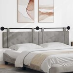 vidaXL Tête de lit suspendue Avec lumière LED Gris clair Velours