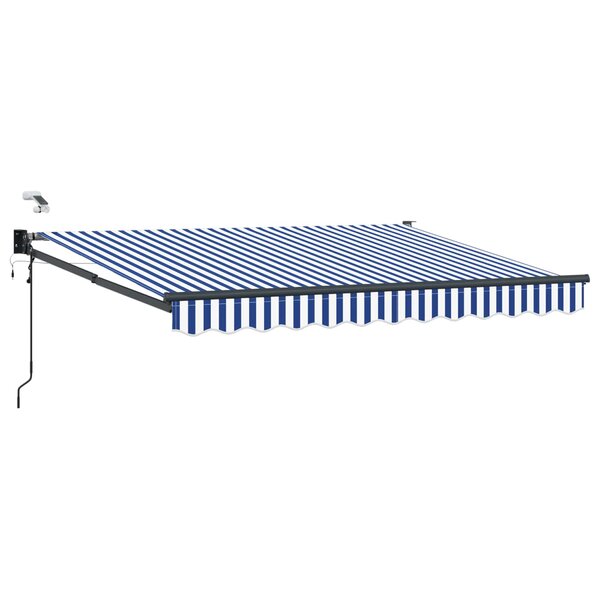 vidaXL Auvent rétractable électrique Bleu et Blanc 3 5 x 2 m