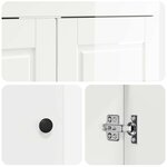 vidaXL Armoire sous évier de salle de bain Blanc brillant